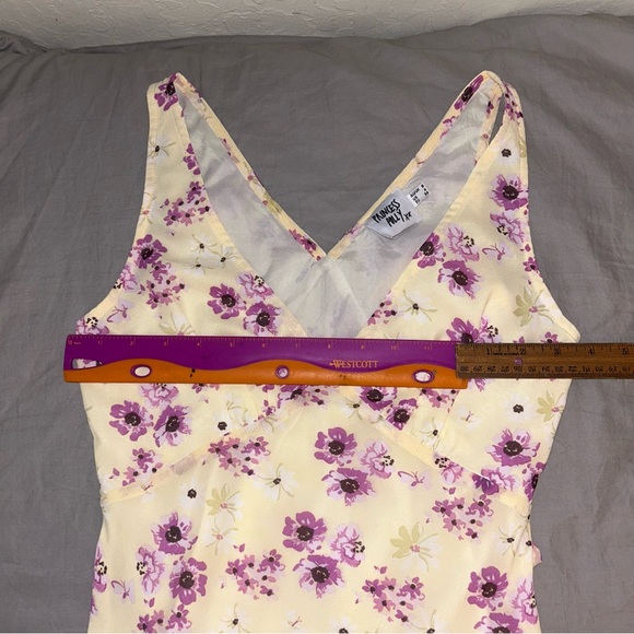 Princess Polly Nellie Mini Dress Yellow Floral 4, V-Neck, Tie Back - Picture 8 of 13